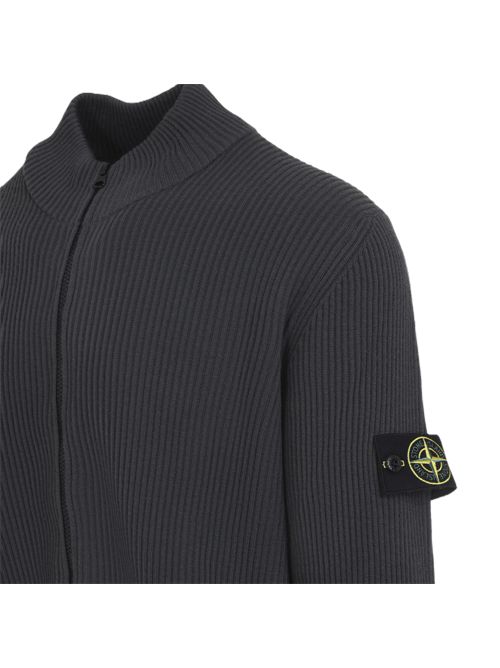 Stone Island Cardigan a coste con zip grigio Stone Island | K2S155100006S00C2V0062 LEAD GREY